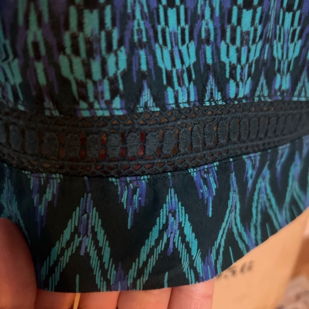Women's Prana blouse navy and greens size xl - Picture 3 of 8